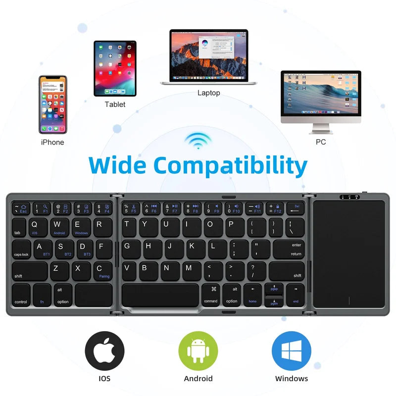 🎅(CHRISTMAS PRE SALE WHILE SUPPLIEST LAST NOW - 65% OFF) Foldable Bluetooth Keyboard with Touchpad🎅