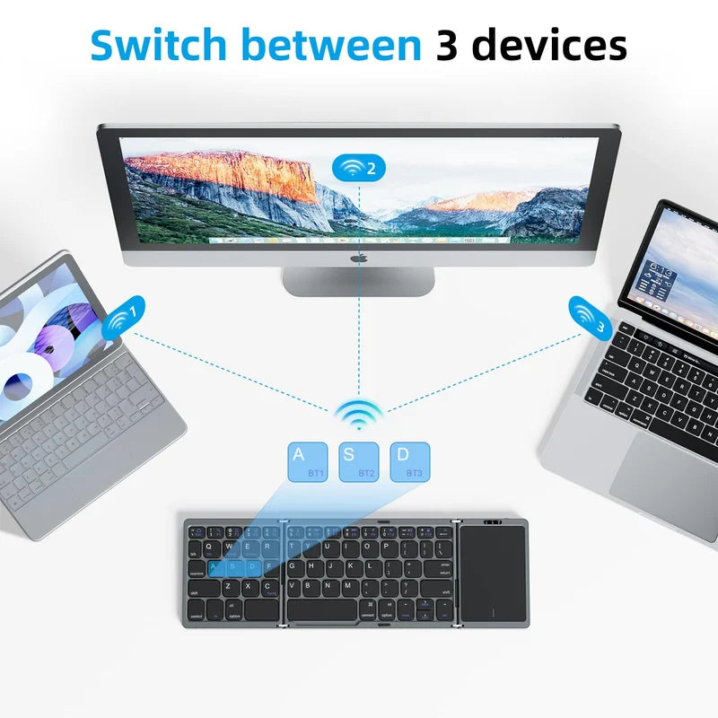 🔥(HOLIDAYS PRE SALE WHILE SUPPLIES LAST NOW-49% OFF)  Foldable Bluetooth Keyboard with Touchpad🔥