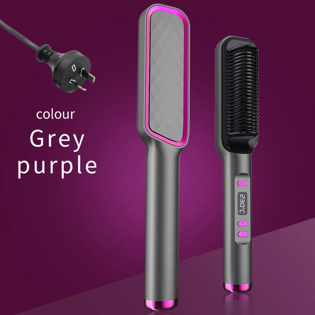 🔥(HOLIDAYS PRE SALE WHILE SUPPLIES LAST NOW-49% OFF)  Powerful 5 Minute Digital Ceramic Negative-Ion Hair Straightener Brush🔥