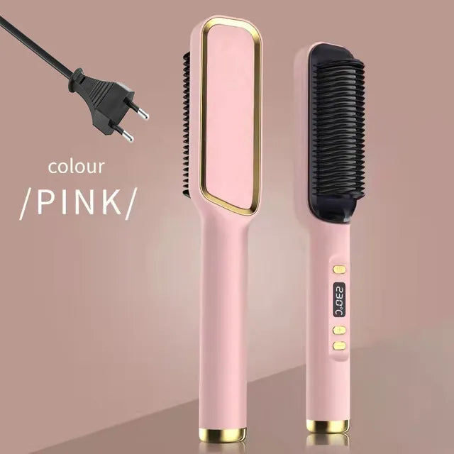 🔥(HOLIDAYS PRE SALE WHILE SUPPLIES LAST NOW-49% OFF)  Powerful 5 Minute Digital Ceramic Negative-Ion Hair Straightener Brush🔥