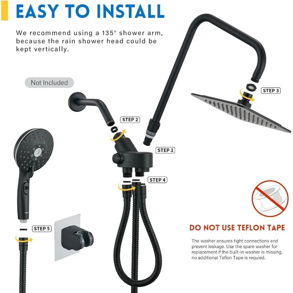 Powerful Easy Rainfall Shower Kit