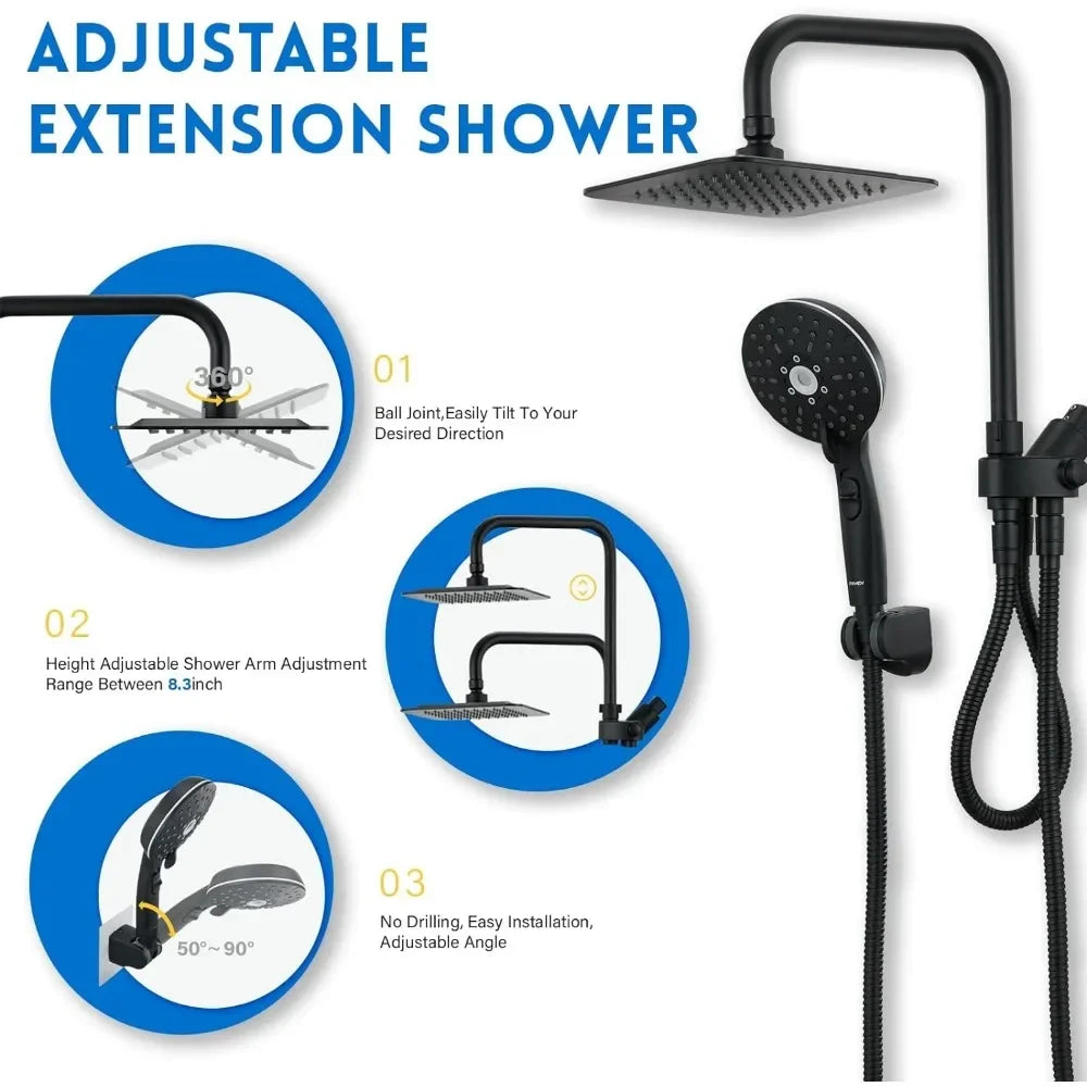 Powerful Easy Rainfall Shower Kit