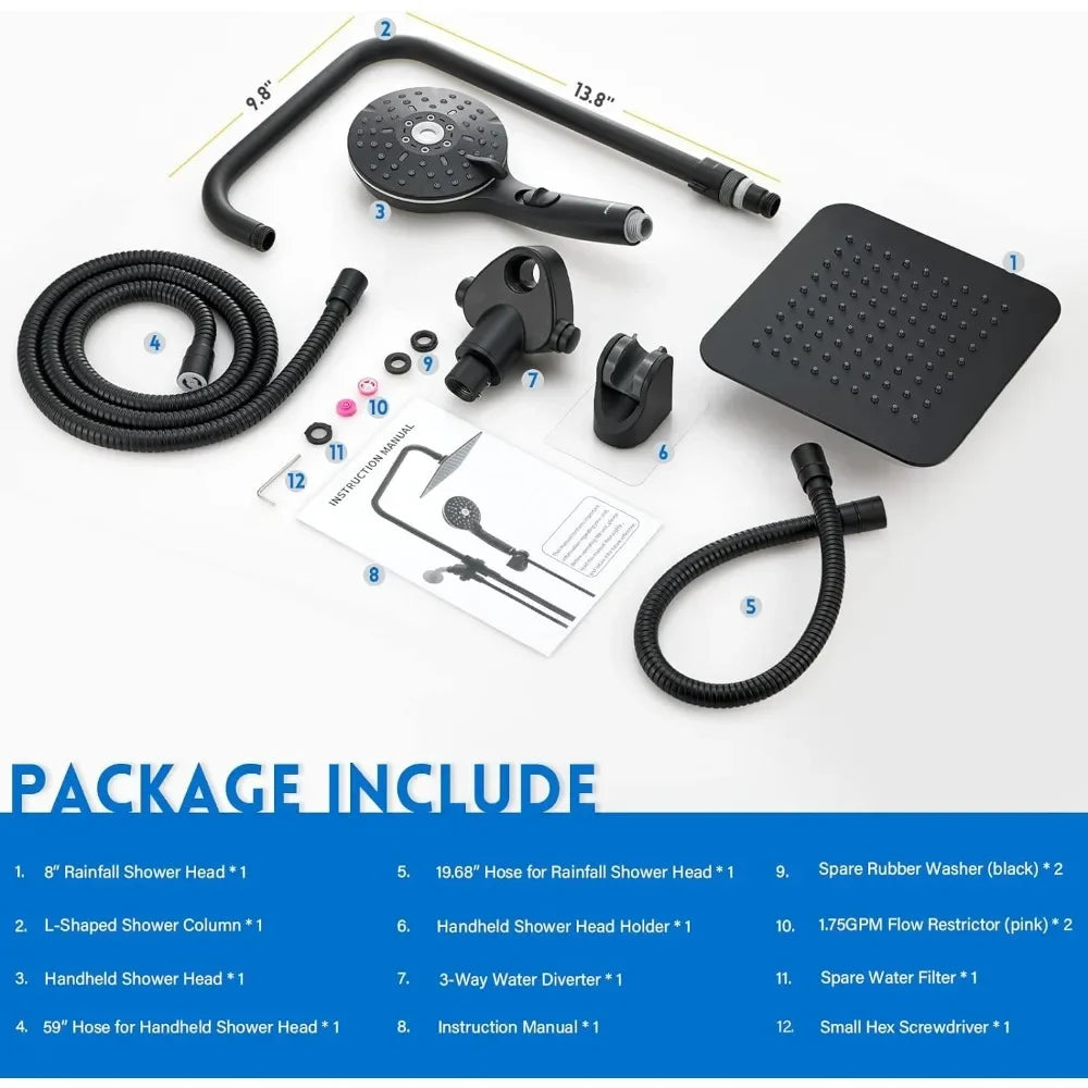 Powerful Easy Rainfall Shower Kit