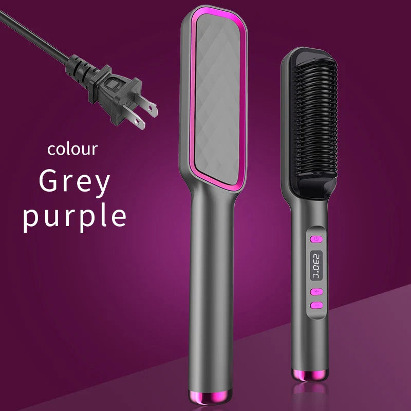 🔥(HOLIDAYS PRE SALE WHILE SUPPLIES LAST NOW-49% OFF)  Powerful 5 Minute Digital Ceramic Negative-Ion Hair Straightener Brush🔥