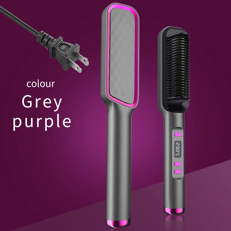 🔥(CELEBRATING LABOR DAY NOW-49% OFF)  Powerful 5 Minute Digital Ceramic Negative-Ion Hair Straightener Brush🔥