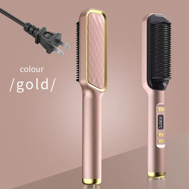 🎅(CHRISTMAS PRE SALE WHILE SUPPLIEST LAST NOW - 65% OFF) Powerful 5 Minute Digital Ceramic Negative-Ion Hair Straightener Brush 🎅