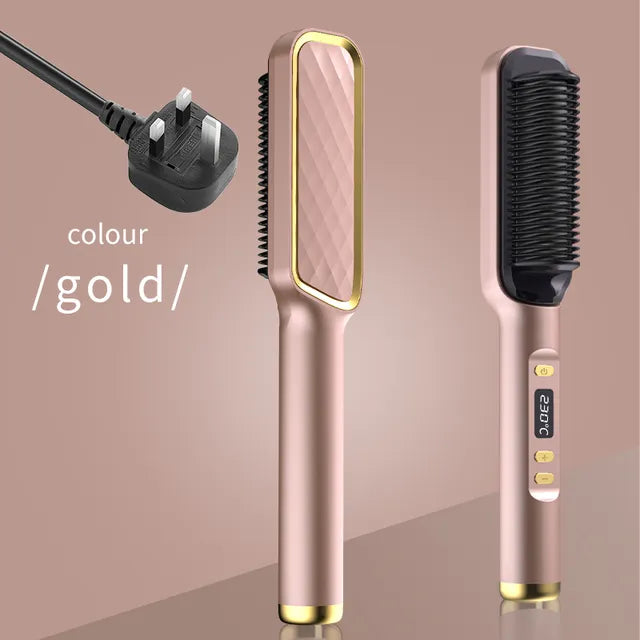 🔥(HOLIDAYS PRE SALE WHILE SUPPLIES LAST NOW-49% OFF)  Powerful 5 Minute Digital Ceramic Negative-Ion Hair Straightener Brush🔥