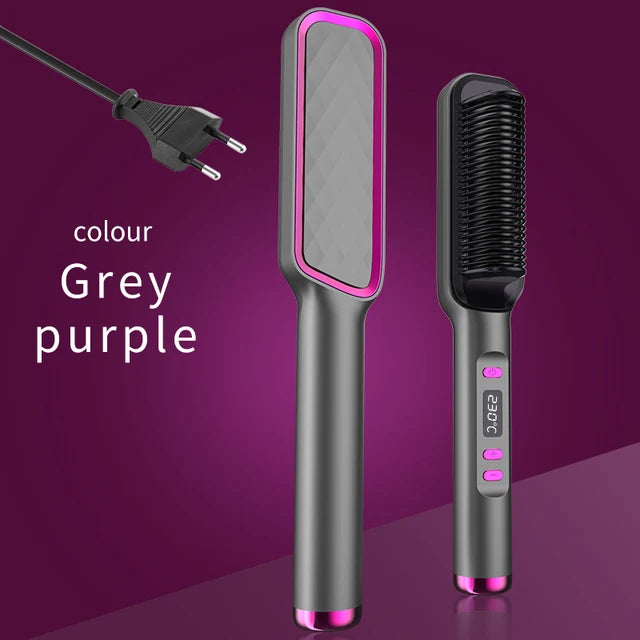 🔥(HOLIDAYS PRE SALE WHILE SUPPLIES LAST NOW-49% OFF)  Powerful 5 Minute Digital Ceramic Negative-Ion Hair Straightener Brush🔥
