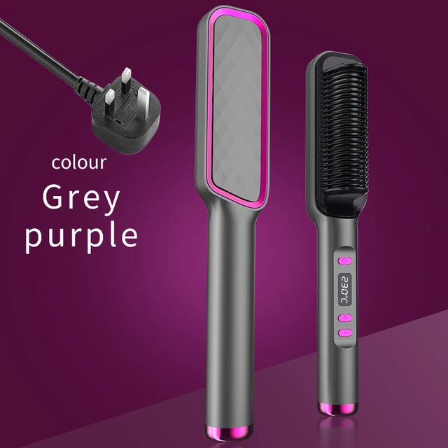 🔥(HOLIDAYS PRE SALE WHILE SUPPLIES LAST NOW-49% OFF)  Powerful 5 Minute Digital Ceramic Negative-Ion Hair Straightener Brush🔥