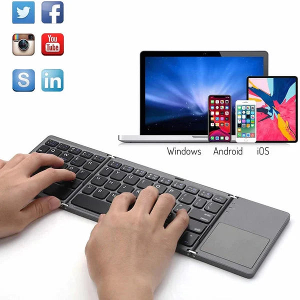 💥(CYBER MONDAY SALE WHILE SUPPLIEST LAST NOW - 65% OFF) Foldable Bluetooth Keyboard with Touchpad💥