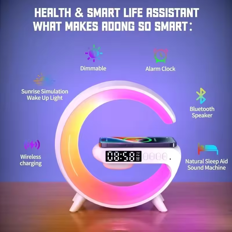 🔥(HOLIDAYS PRE SALE WHILE SUPPLIES LAST NOW-49% OFF) RGB App Controlled Modern Wireless Phone Charging Alarm Lamp🔥