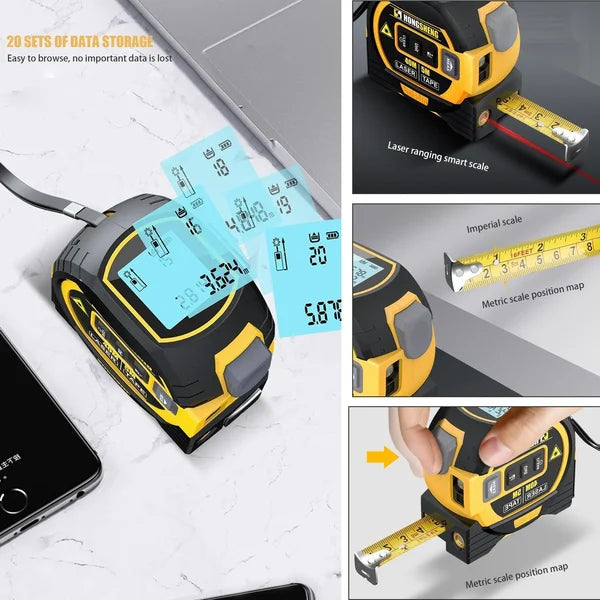 🔥(HOLIDAYS PRE SALE WHILE SUPPLIES LAST NOW-49% OFF)  Laser Measure 3-In-1 Infrared Laser Tape Measure🔥