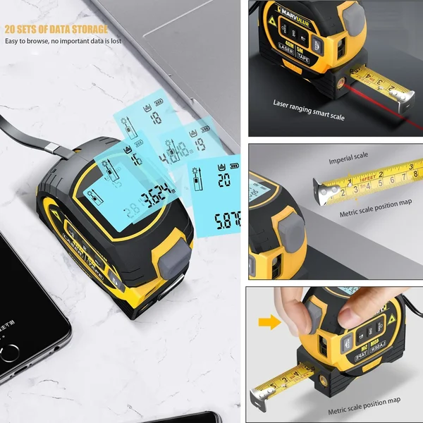 🎅(CHRISTMAS PRE SALE WHILE SUPPLIEST LAST NOW - 65% OFF) Laser Measure 3-In-1 Infrared Laser Tape Measure🎅