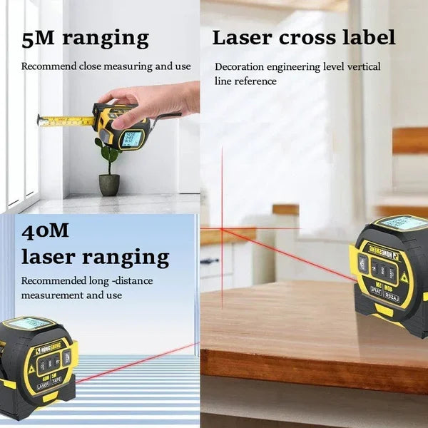 🎅(CHRISTMAS PRE SALE WHILE SUPPLIEST LAST NOW - 65% OFF) Laser Measure 3-In-1 Infrared Laser Tape Measure🎅
