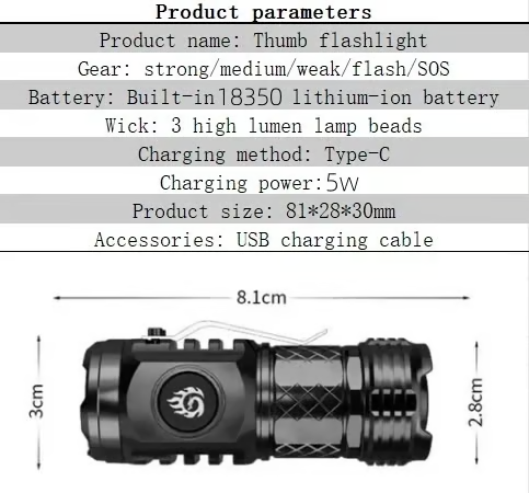 🔥 Three-eyed Monster Mini Flash Super Power Flashlight
