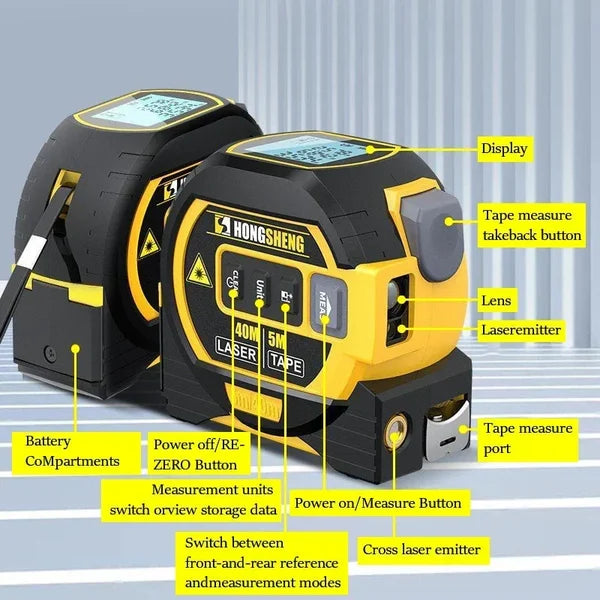 🔥(HOLIDAYS PRE SALE WHILE SUPPLIES LAST NOW-49% OFF)  Laser Measure 3-In-1 Infrared Laser Tape Measure🔥