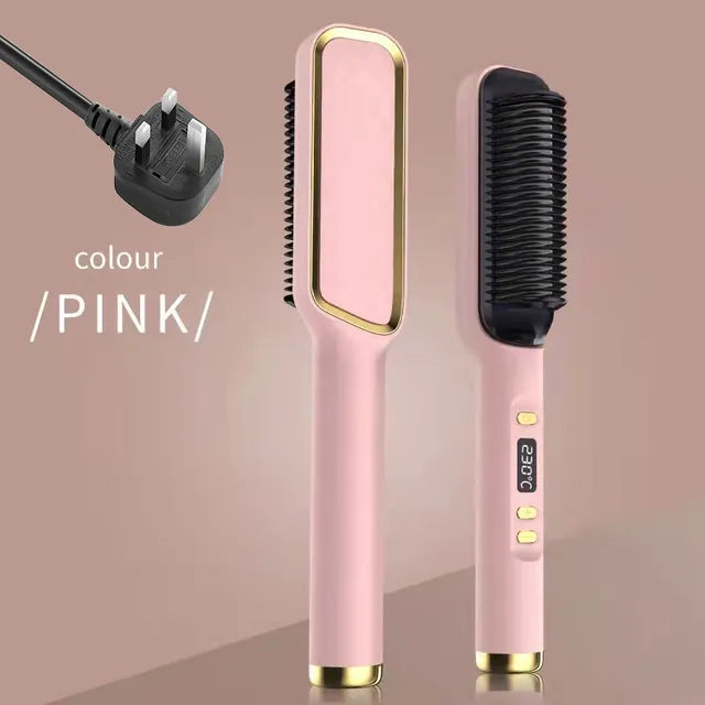 🎅(CHRISTMAS PRE SALE WHILE SUPPLIEST LAST NOW - 65% OFF) Powerful 5 Minute Digital Ceramic Negative-Ion Hair Straightener Brush🎅