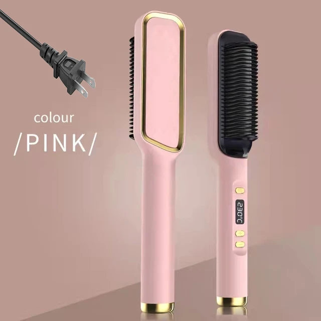 🎅(CHRISTMAS PRE SALE WHILE SUPPLIEST LAST NOW - 65% OFF) Powerful 5 Minute Digital Ceramic Negative-Ion Hair Straightener Brush🎅