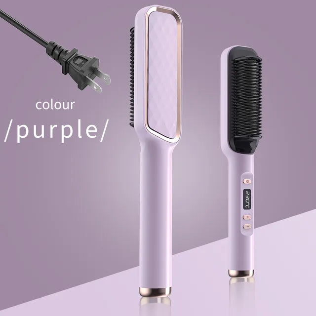 🎅(CHRISTMAS PRE SALE WHILE SUPPLIEST LAST NOW - 65% OFF) Powerful 5 Minute Digital Ceramic Negative-Ion Hair Straightener Brush🎅