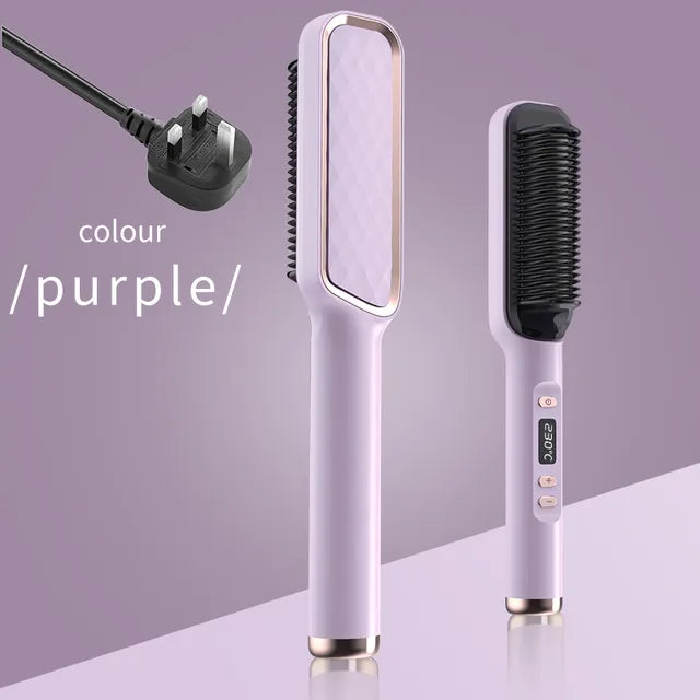 🔥(HOLIDAYS PRE SALE WHILE SUPPLIES LAST NOW-49% OFF)  Powerful 5 Minute Digital Ceramic Negative-Ion Hair Straightener Brush🔥