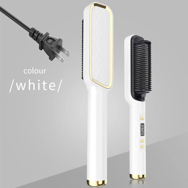 🎅(CHRISTMAS PRE SALE WHILE SUPPLIEST LAST NOW - 65% OFF) Powerful 5 Minute Digital Ceramic Negative-Ion Hair Straightener Brush🎅