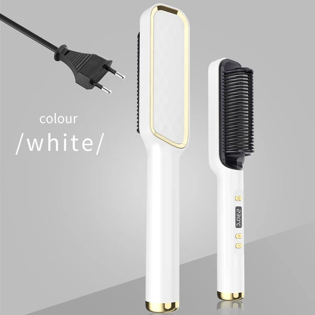 🎅(CHRISTMAS PRE SALE WHILE SUPPLIEST LAST NOW - 65% OFF) Powerful 5 Minute Digital Ceramic Negative-Ion Hair Straightener Brush🎅