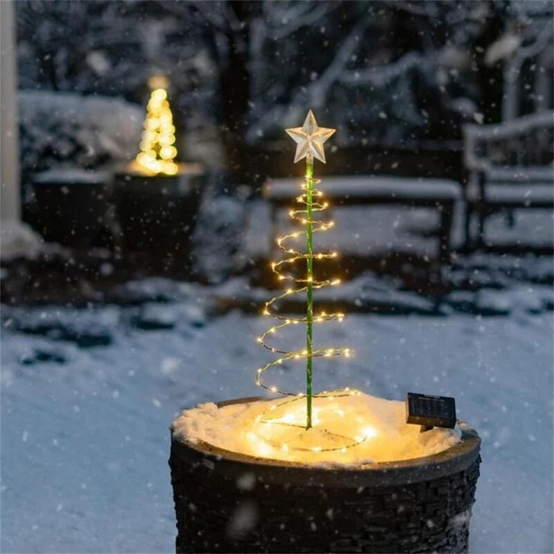 Solar-Metall-LED-Weihnachtsbaum-Dekorations-Schnur-Lichter