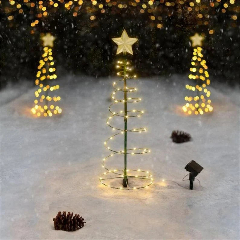 Solar-Metall-LED-Weihnachtsbaum-Dekorations-Schnur-Lichter