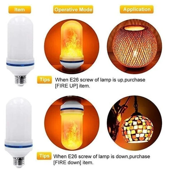 🔥Lampadina a effetto fiamma a LED con effetto di rilevamento della gravità🔥