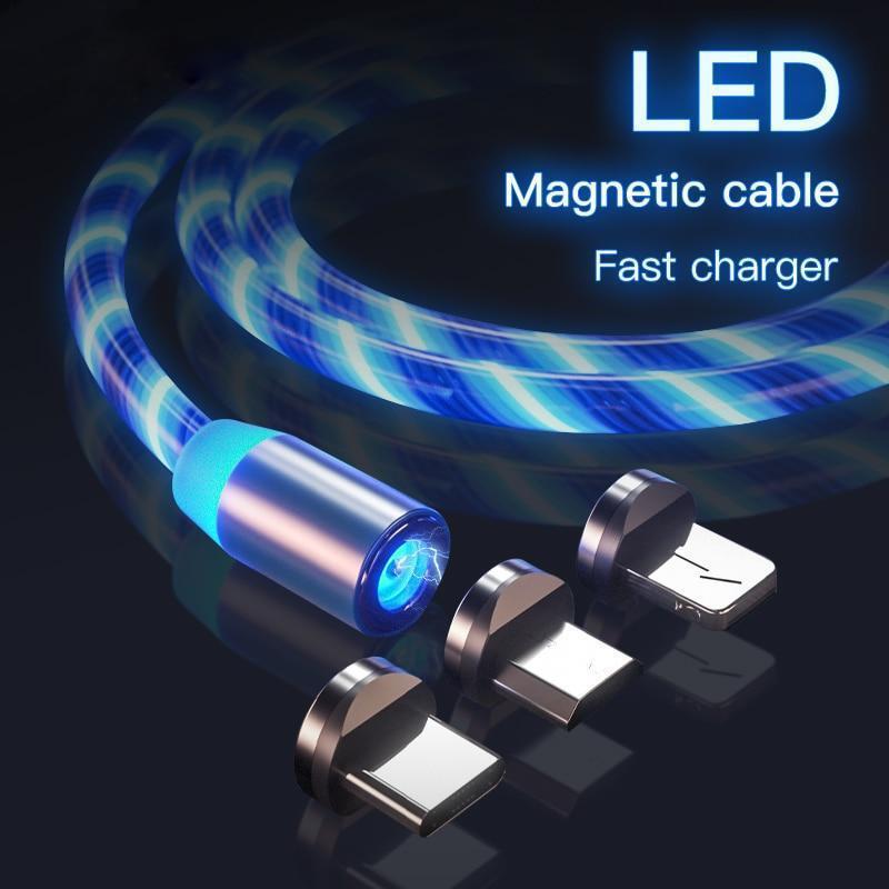 Glowing LED Magnetic 3 in 1 USB Charging Cable
