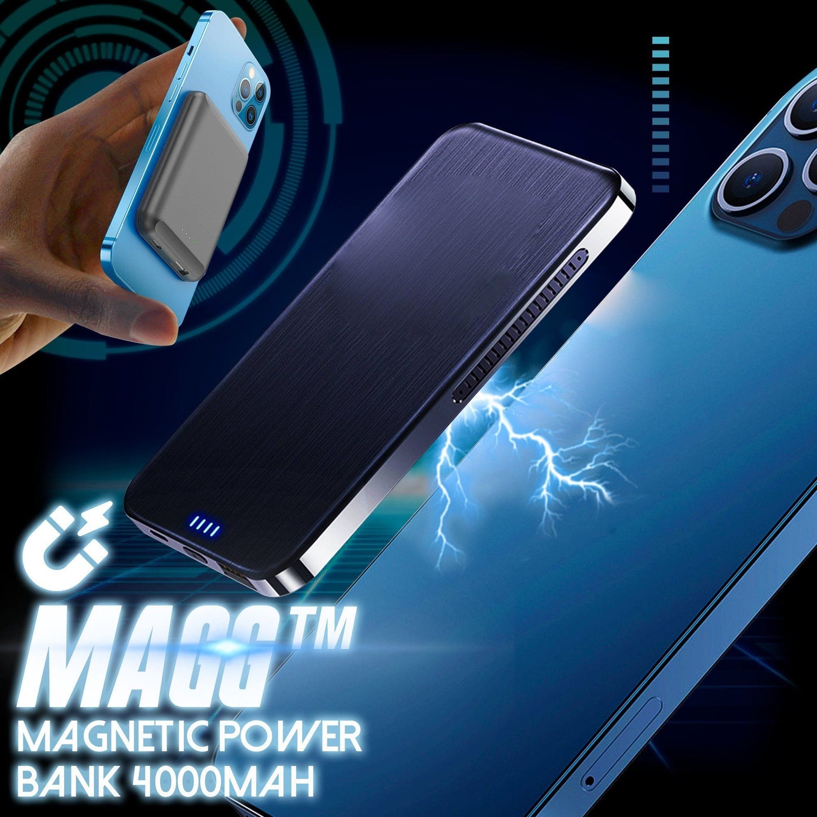 MAGG พาวเวอร์แบงค์แม่เหล็กไร้สาย 4000mah