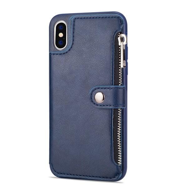 Retro Zipper Cases für iPhone 8 7 6S 6 Plus Case für iPhone X XS MAX XR Multi-Kartenhalter Leder Wallet Phone Cover