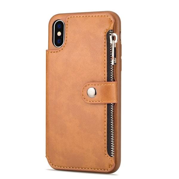 Retro Zipper Cases für iPhone 8 7 6S 6 Plus Case für iPhone X XS MAX XR Multi-Kartenhalter Leder Wallet Phone Cover