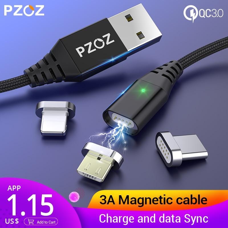 สายชาร์จ Genius Magnetic Micro USB สำหรับโทรศัพท์ iPhone และ Samsung